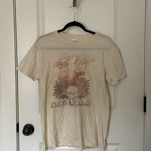 ZZ Top Deguello 2016 Band Tshirt Vintage Style Cream Color Mens Size M